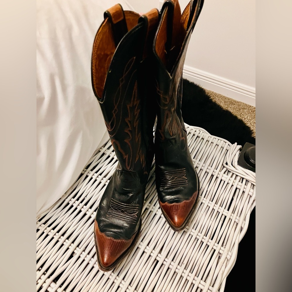 Nocona Black and Brown Cowboy Boots